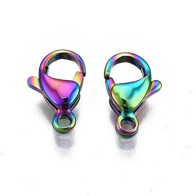 Ion Plating(IP) 304 Stainless Steel Lobster Claw Clasps STAS-S119-004B-1