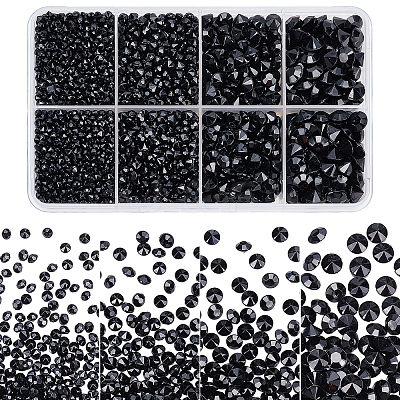 5500Pcs 4 Sizes Acrylic Rhinestone Cabochons GACR-AR0001-01-1