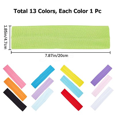 13pcs 13 colors Solid Color Fitness Yoga Running Elastic Cloth HeadBand MRMJ-GF0001-32-1