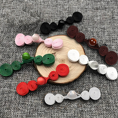 12Pcs Polyester Resin Cheongsam Buckle for Chinese Formal Dress DIY-CY0001-86C-1