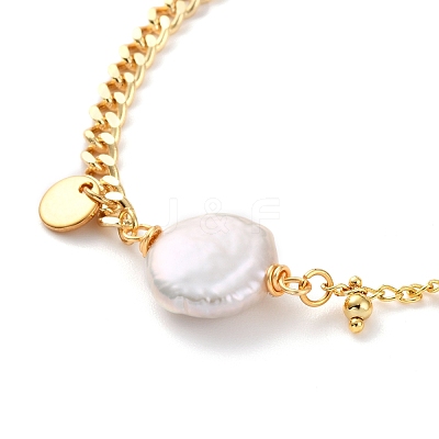 Natural Baroque Pearl Keshi Pearl Link Bracelets BJEW-JB05803-04-1