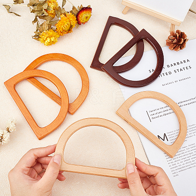 6Pcs 3 Style Wood Bag Handles FIND-PH0001-39-1