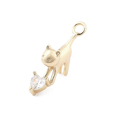 Brass Micro Pave Cubic Zirconia Pendants KK-M306-06G-07-1