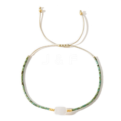 Natural White Jade Bead Braided Bead Bracelets SR7780-1