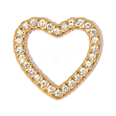 304 Stainless Steel with Crystal Rhinestone Pendants RB-OY001-14G-01-1
