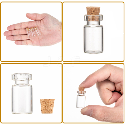 Glass Wishing Bottle Bead Containers CON-Q014-1