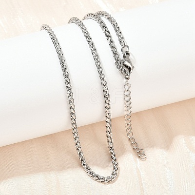 304 Stainless Steel Wheat Chains Necklaces for Unisex NJEW-K395-01B-P-1
