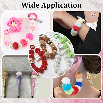 84Pcs 7 Colors Imitation Rabbit Hair European Beads FIND-PH0027-67-1