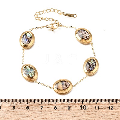 304 Stainless Steel Enamel Link Bracelets for Women SA-K003-06A-G-1