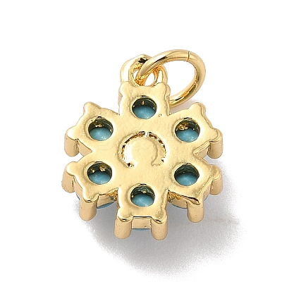 Rack Plating Brass Micro Pave Cubic Zirconia Charms KK-A160-22H-G-1