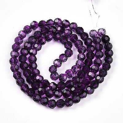 Baking Paint Transparent Glass Beads Strands DGLA-A035-T6mm-A09-1
