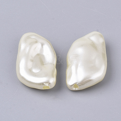 ABS Plastic Imitation Pearl Beads X-OACR-T022-03B-1