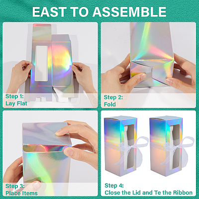 10Pcs Iridescent Cardboard Boxes CON-GF0001-13-1