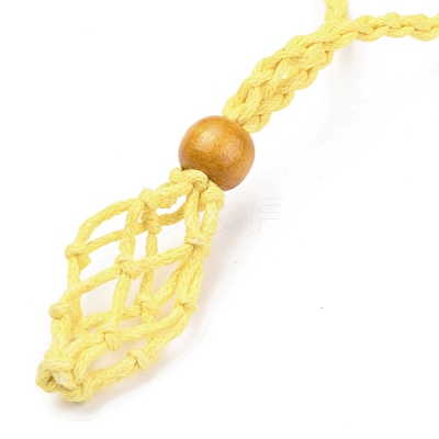 Adjustable Braided Waxed Cord Macrame Pouch Necklace Making NJEW-I243-A05-1