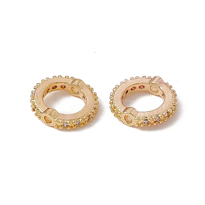 Brass Micro Pave Cubic Zirconia Bead Frames KK-A171-05G-01-1
