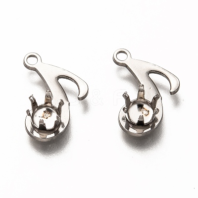 Tarnish Resistant 304 Stainless Steel Pendant Rhinestone Settings STAS-I176-19P-1