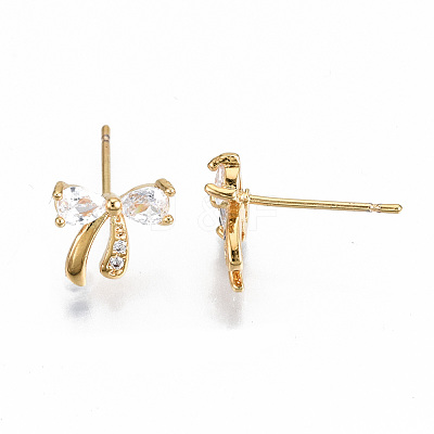 Brass Stud Earrings KK-T062-43G-NF-1