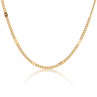 Soldered Brass Coated Iron Curb Chains CH-CJ0001-01A-G-1