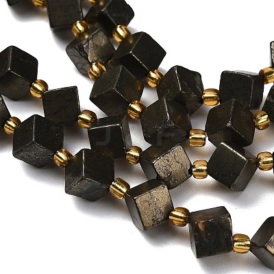 Natural Gold Pyrite/Golden Pyrite Beads Strands G-F833-M01-01-1
