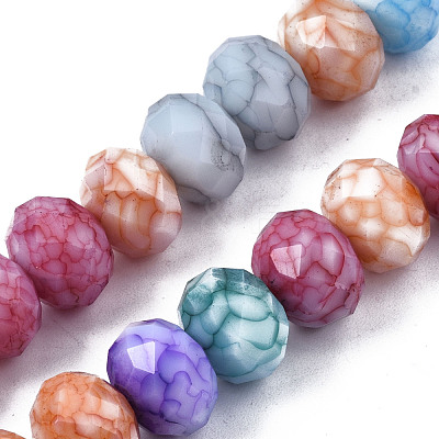 Opaque Baking Paint Glass Beads Strands EGLA-N006-009C-A18-1