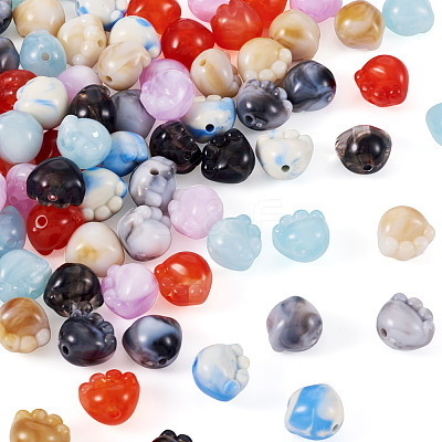 140Pcs 7 Colors Two Tone Acrylic Beads TACR-TA0001-50A-1