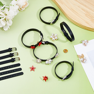 16Pcs Flat Silicone Cord Bracelets for Women Men BJEW-FH0001-08-1
