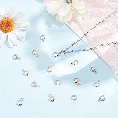 120Pcs 2 Colors Brass Micro Pave Cubic Zirconia Charms FIND-HY0003-62-1