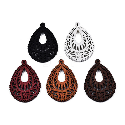 Spray Painted Wooden Pendants X-WOOD-N006-191-1