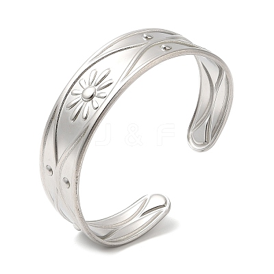 Non-Tarnish 304 Stainless Steel Cuff Bangles BJEW-K267-05P-1