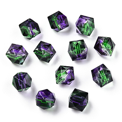 Two Tone Transparent Spray Painted Acrylic Beads ACRP-T005-26E-1
