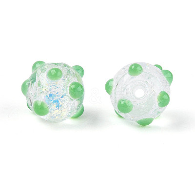 Handmade Foil Lampwork Beads Strands FOIL-T008-02E-1