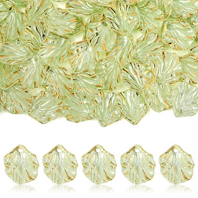 100Pcs Opaque Acrylic Pendants MACR-YW0004-08G-1