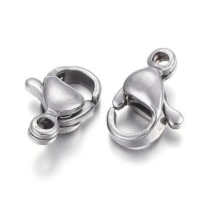 Tarnish Resistant 304 Stainless Steel Lobster Claw Clasps STAS-F182-01P-F-1