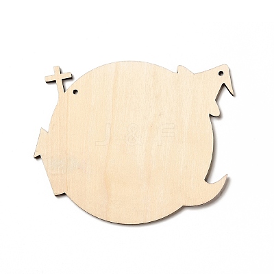 Single Face Printed Wood Big Pendants WOOD-I010-09E-1