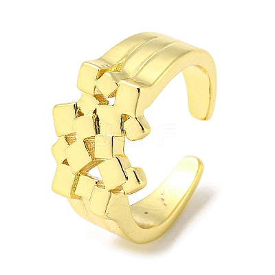 Brass Open Cuff Rings for Women RJEW-G303-01A-G-1