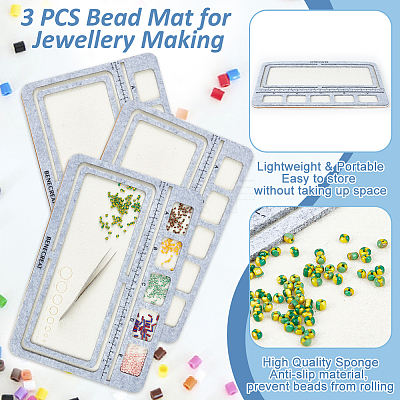 Wood Covered with Felt Wood Bead Design Board DIY-WH0419-97C-1
