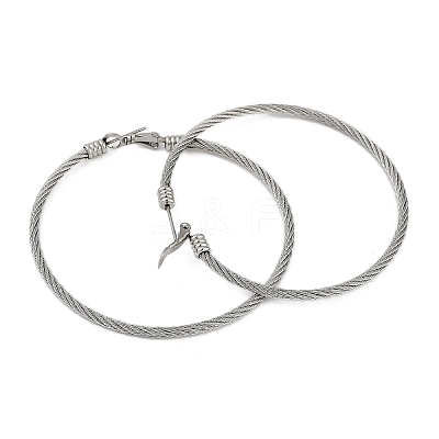 304 Stainless Steel Ring Hoop Earrings for Women EJEW-M023-08B-1