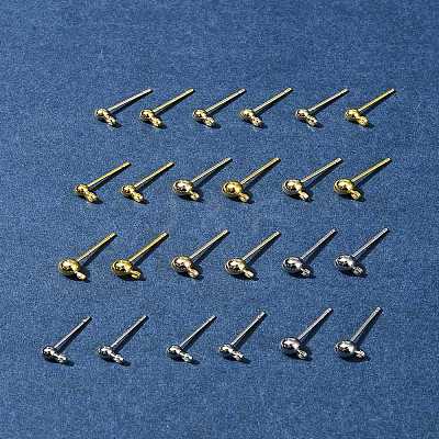 24Pcs 6 Sstyles Rack Plating Brass Stud Earring Settings KK-FS0001-41-1