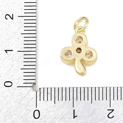 Brass Micro Pave Cubic Zirconia Charms KK-H525-02B-G-1
