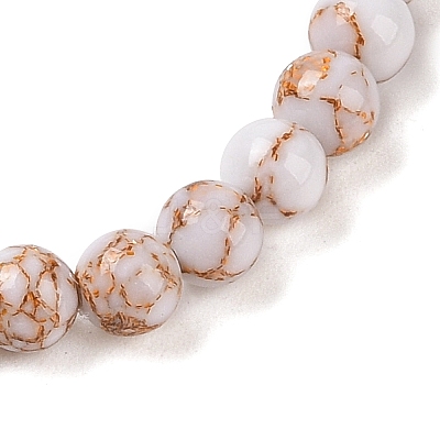 Synthetic Turquoise(Dyed) Round Beaded Stretch Bracelets G-U005-01A-08-1
