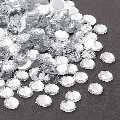 Acrylic Rhinestone Cabochons GACR-R002-8mm-08-1