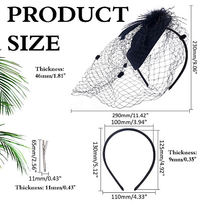 Mesh Veil Cloth Hair Bands AJEW-WH0248-740A-1