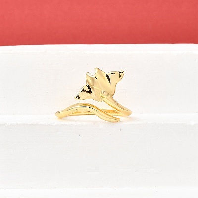 Brass Cuff Rings for Women RJEW-F184-08A-G-1