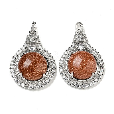 Synthetic Goldstone with Clear Cubic Zirconia Pendants G-G133-01P-20-1