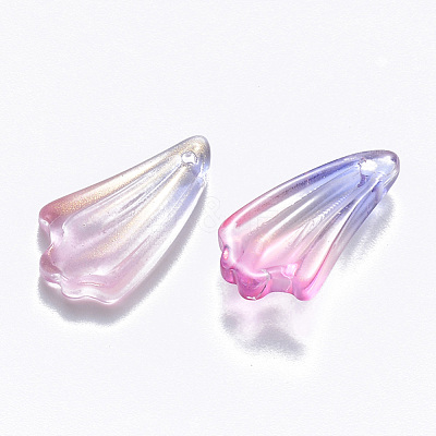 Two Tone Transparent Spray Painted Glass Pendants GLAA-T016-24A-1