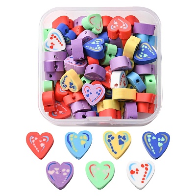 65Pcs Handmade Polymer Clay Beads CLAY-YW0001-68-1