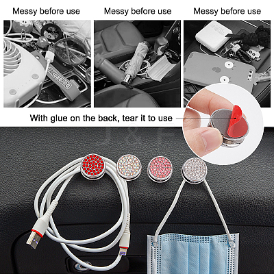 8Pcs 4 Colors Zinc Alloy Hooks ALRI-CA0001-11-1