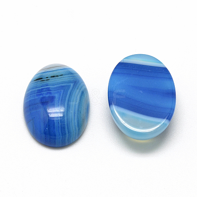 Natural Striped Agate/Banded Agate Cabochons X-G-R415-13x18-12-1