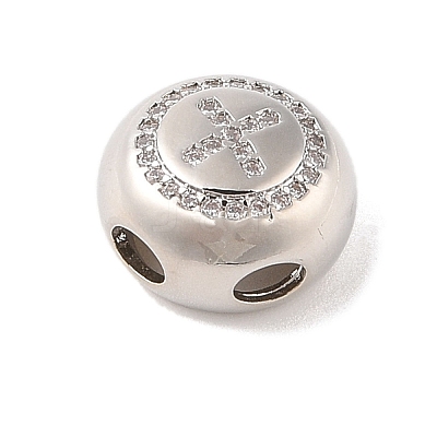 Rack Plating Brass & Cubic Zirconia Pendants KK-Z047-07P-X-RS-1