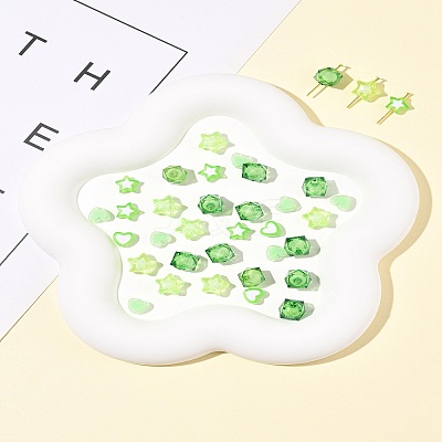 200Pcs 5 Styles Transparent Acrylic Beads TACR-FS0001-54B-1